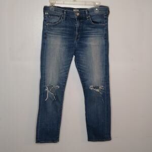 Citizens of Humanity Women's Size 29 Agnes crop mid rise slim straight jeans.